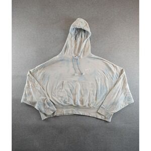 Nike Hoodie Womens Large Tie Dye Crop Pullover Swoosh DM6716-494 Kangaroo Pocket